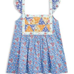 Ralph Lauren Kids Blue Floral Patchwork Top
